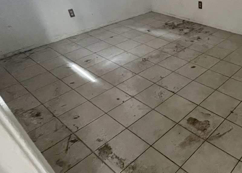 Tile floor before Canyon Cleaning service